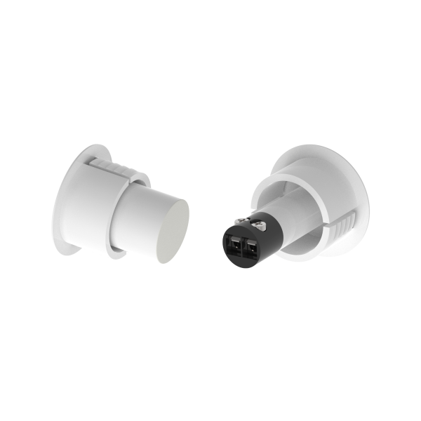 Zennio Magnetic contact for flush mounting in iron/steel (metallic) door or window — White