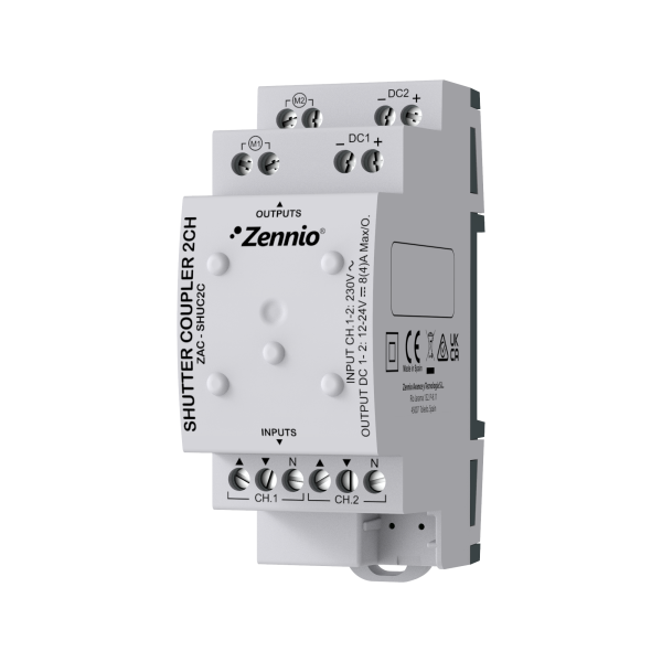 Zennio AC/DC Shutter coupler for up to two channels