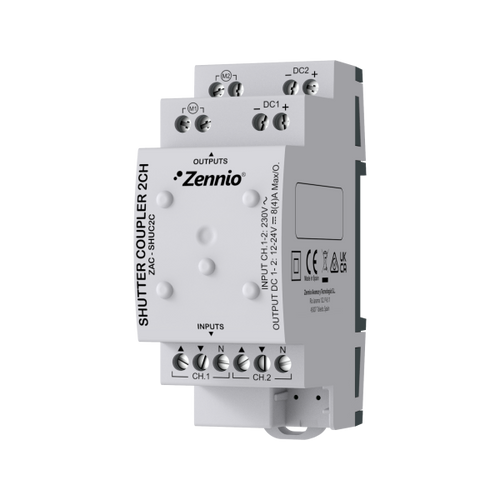 Zennio AC/DC Shutter coupler for up to two channels