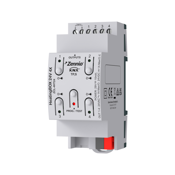 Zennio HeatingBOX 24V 4X – Heating actuator for up to 4 outputs 24 VAC/VDC