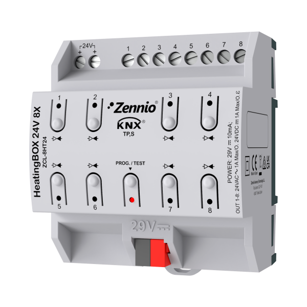 Zennio HeatingBOX 24V 8X – Heating actuator for up to 8 outputs 24 VAC/VDC