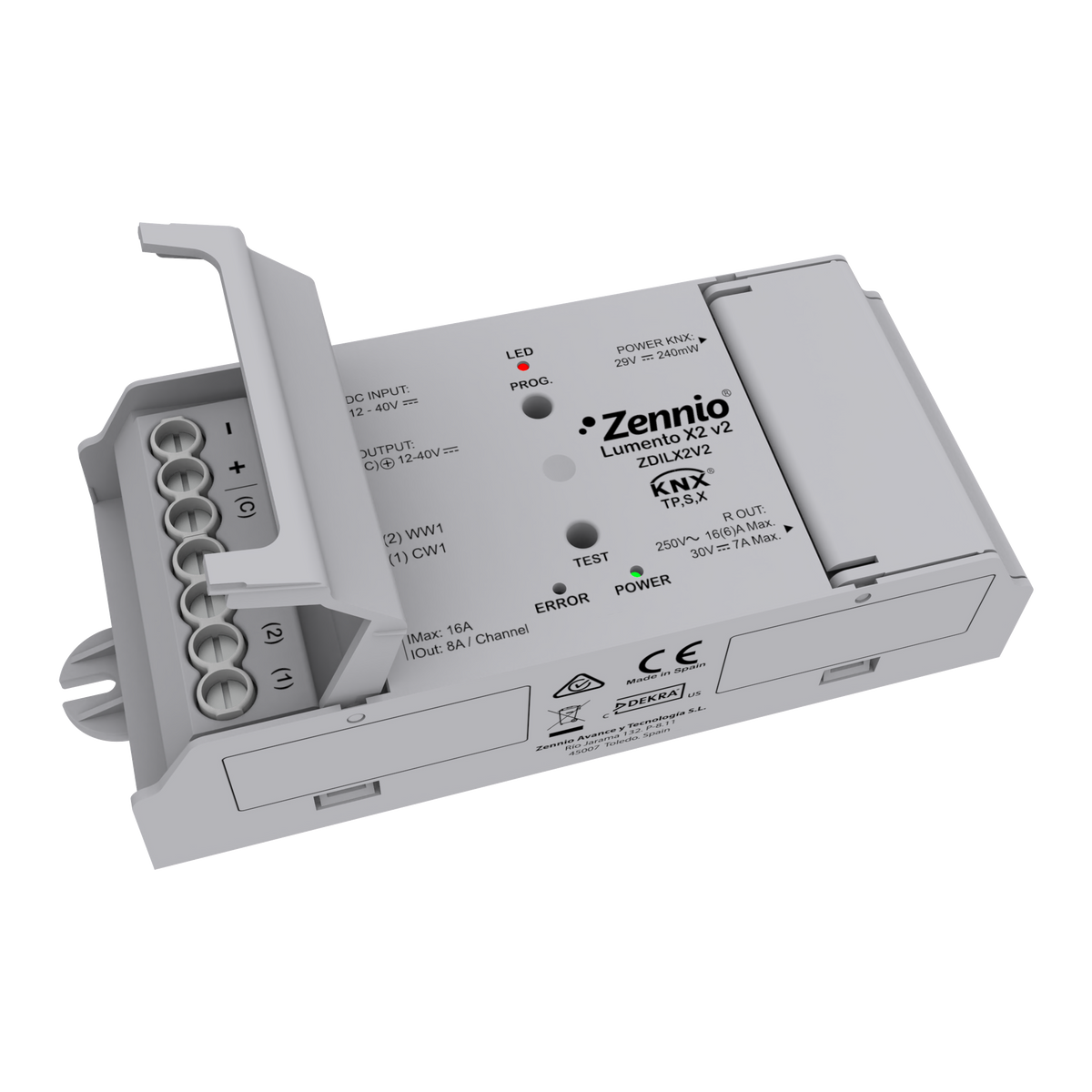Zennio Lumento X2 v2 – 2-channel constant voltage PWM dimmer for DC LED loads