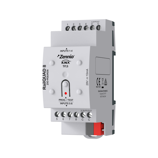 Zennio RailQUAD 8 – Input module with 8 analog-digital inputs for DIN rail