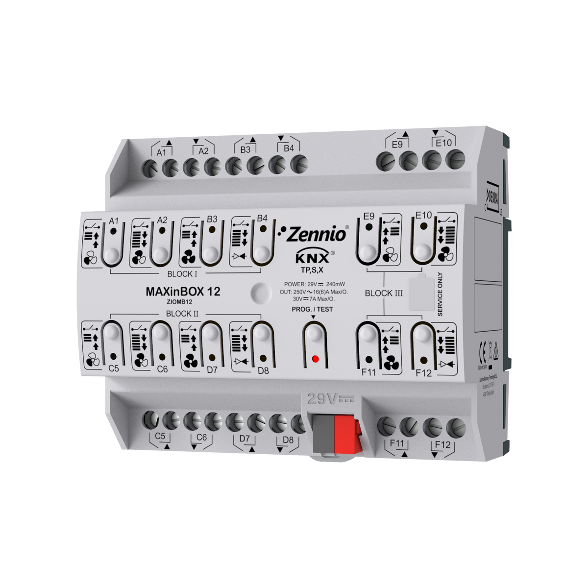 Zennio MAXinBOX 12 – KNX multifunction actuator with KNX Secure, 12 outputs 16A