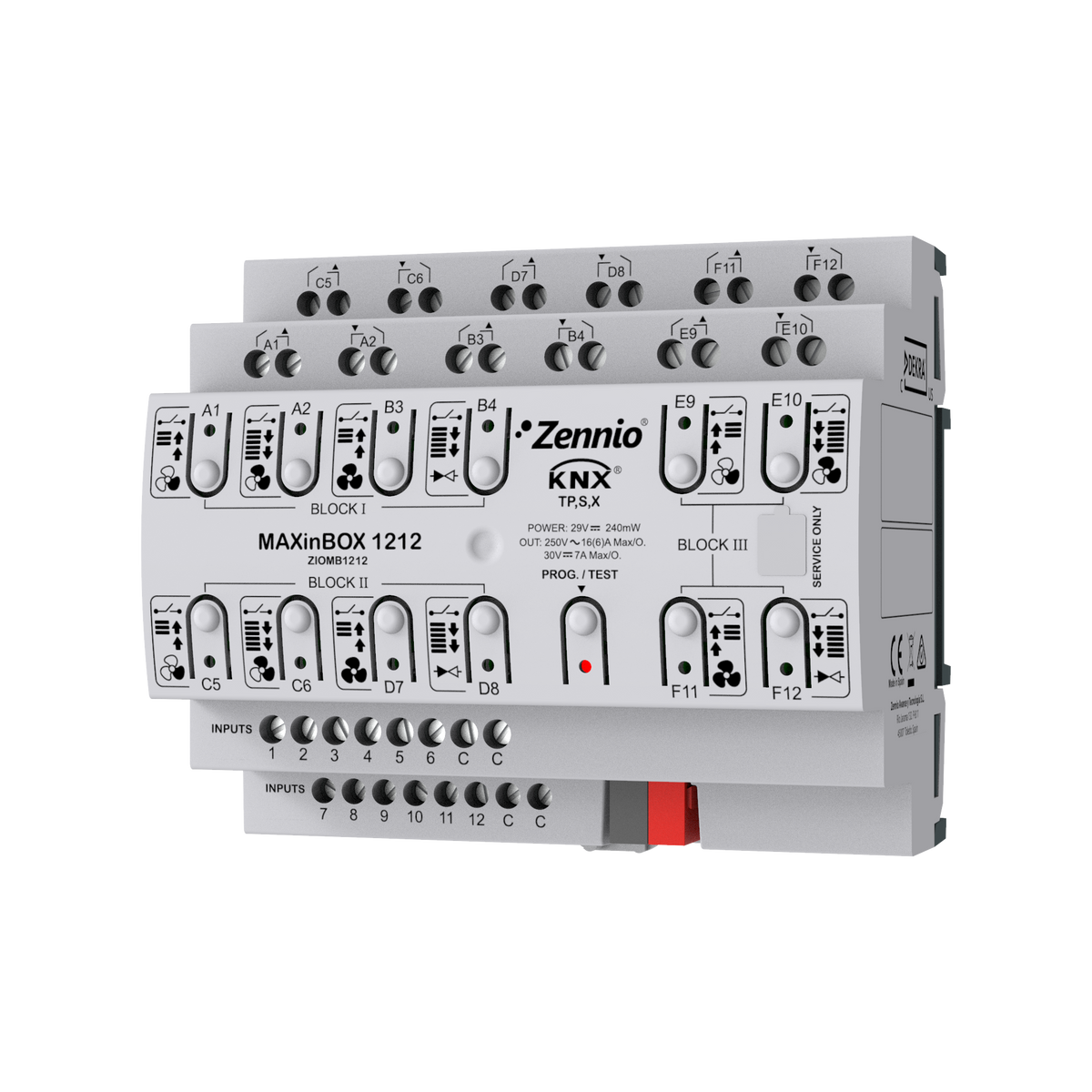 Zennio MAXinBOX 1212 – KNX multifunction actuator with KNX Secure, 12 outputs 16A / 12 inputs A/D