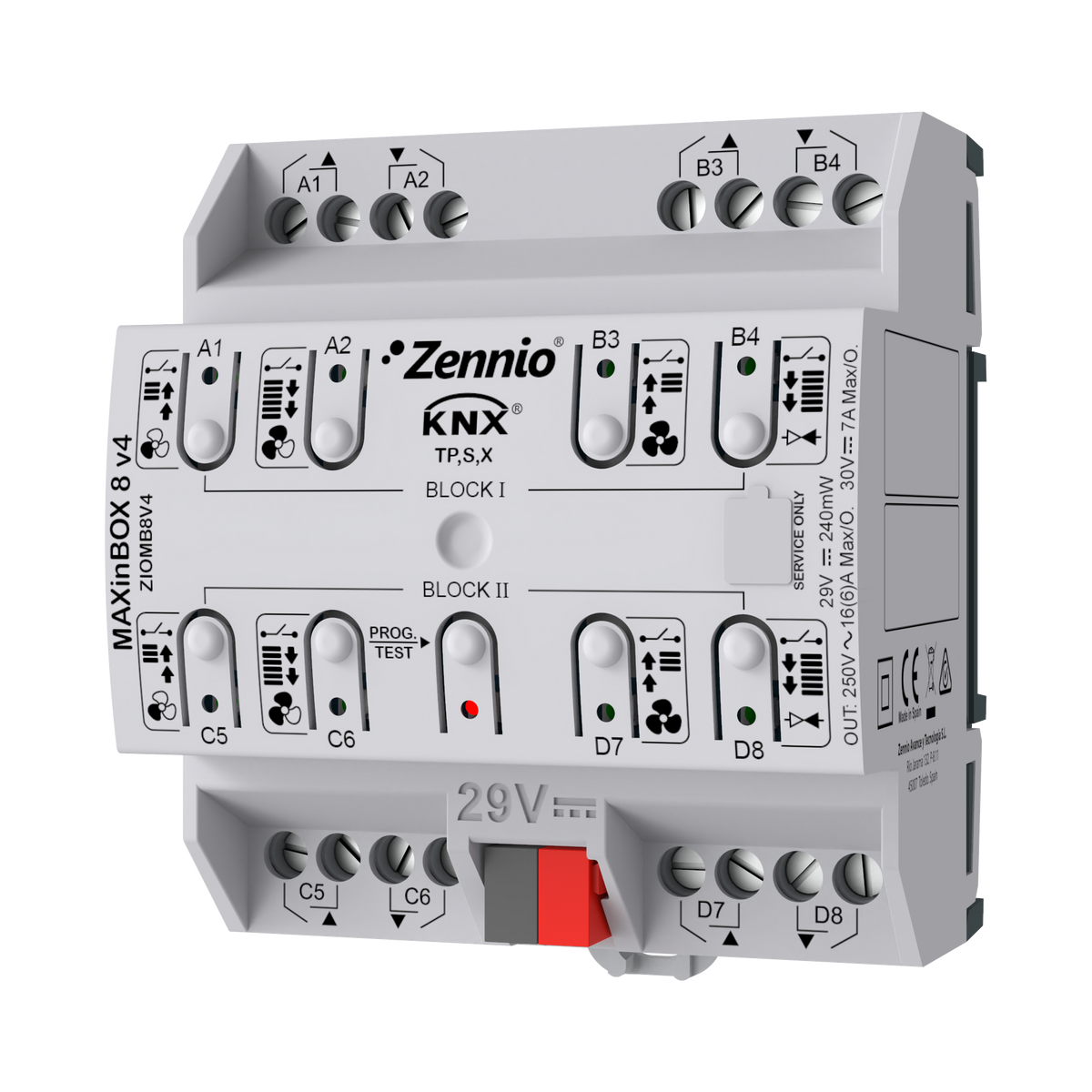 Zennio MAXinBOX 8 v4 – KNX multifunction actuator with KNX Secure, 8 outputs 16A