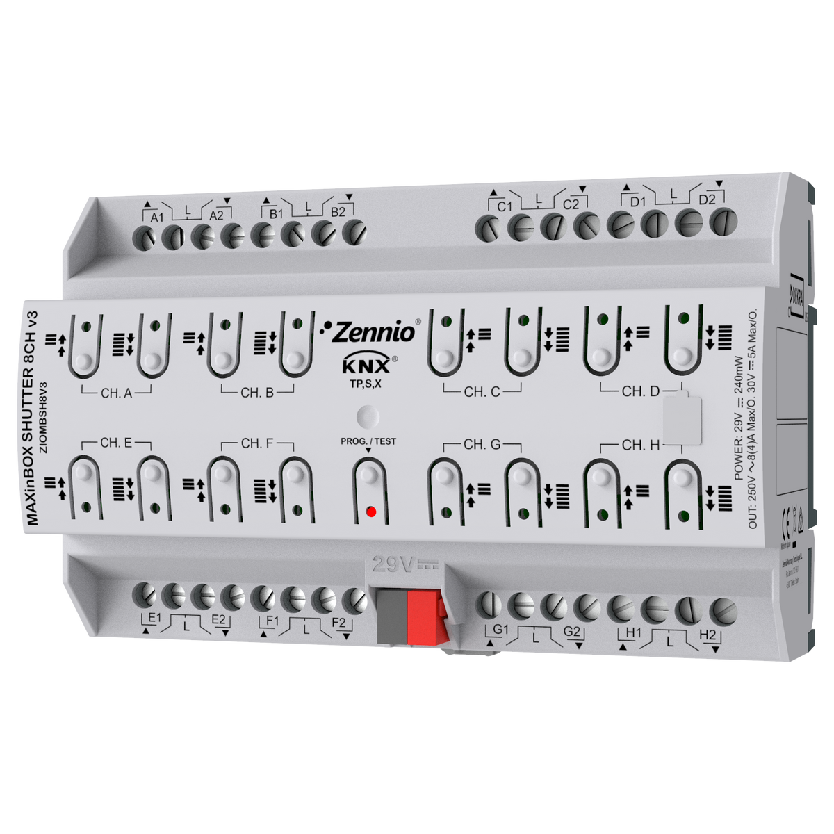 Zennio MAXinBOX SHUTTER 8CH v3 – Shutter actuator with KNX Secure 8 channels