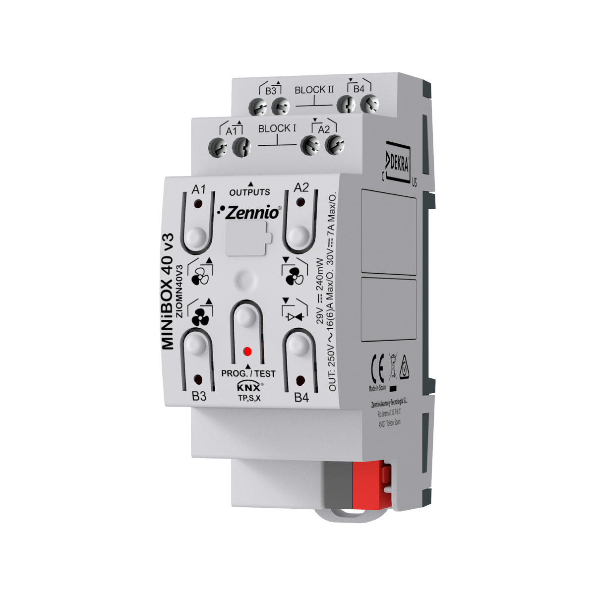 Zennio MINiBOX 40 v3 – KNX multifunction actuator with KNX Secure, 4 outputs 16A