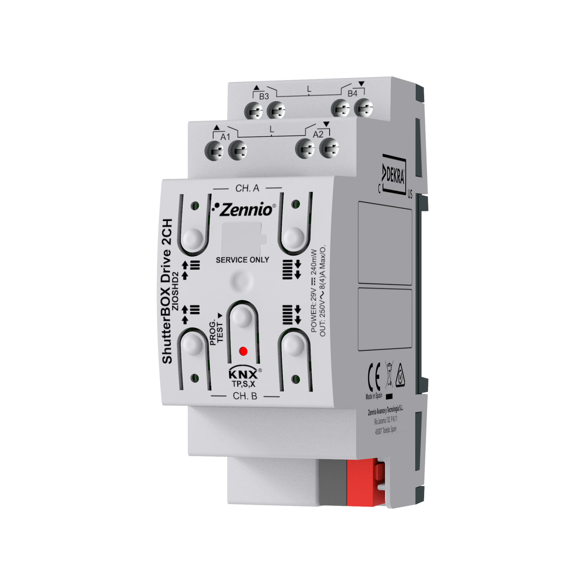 Zennio ShutterBOX Drive 2CH – 2-channel shutter actuator with automatic travel time detection and KNX Secure