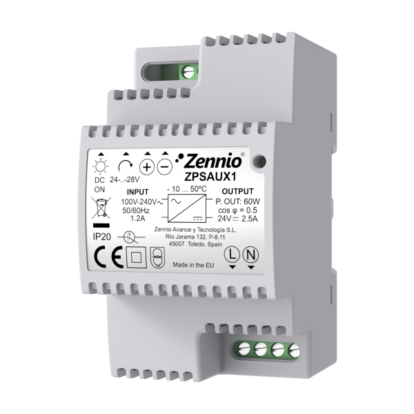 Zennio Power Supply 24-28VDC 60W (out) / 110-230VAC (in)