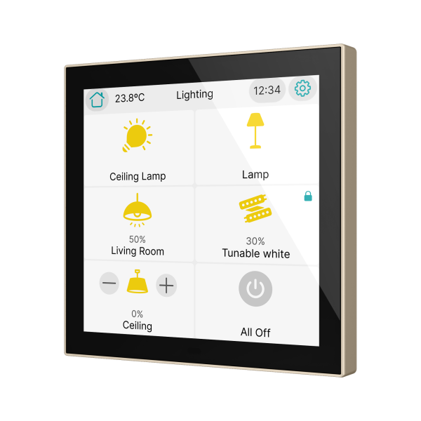 Zennio CX40 – KNX capacitive touch panel 4" — Champagne