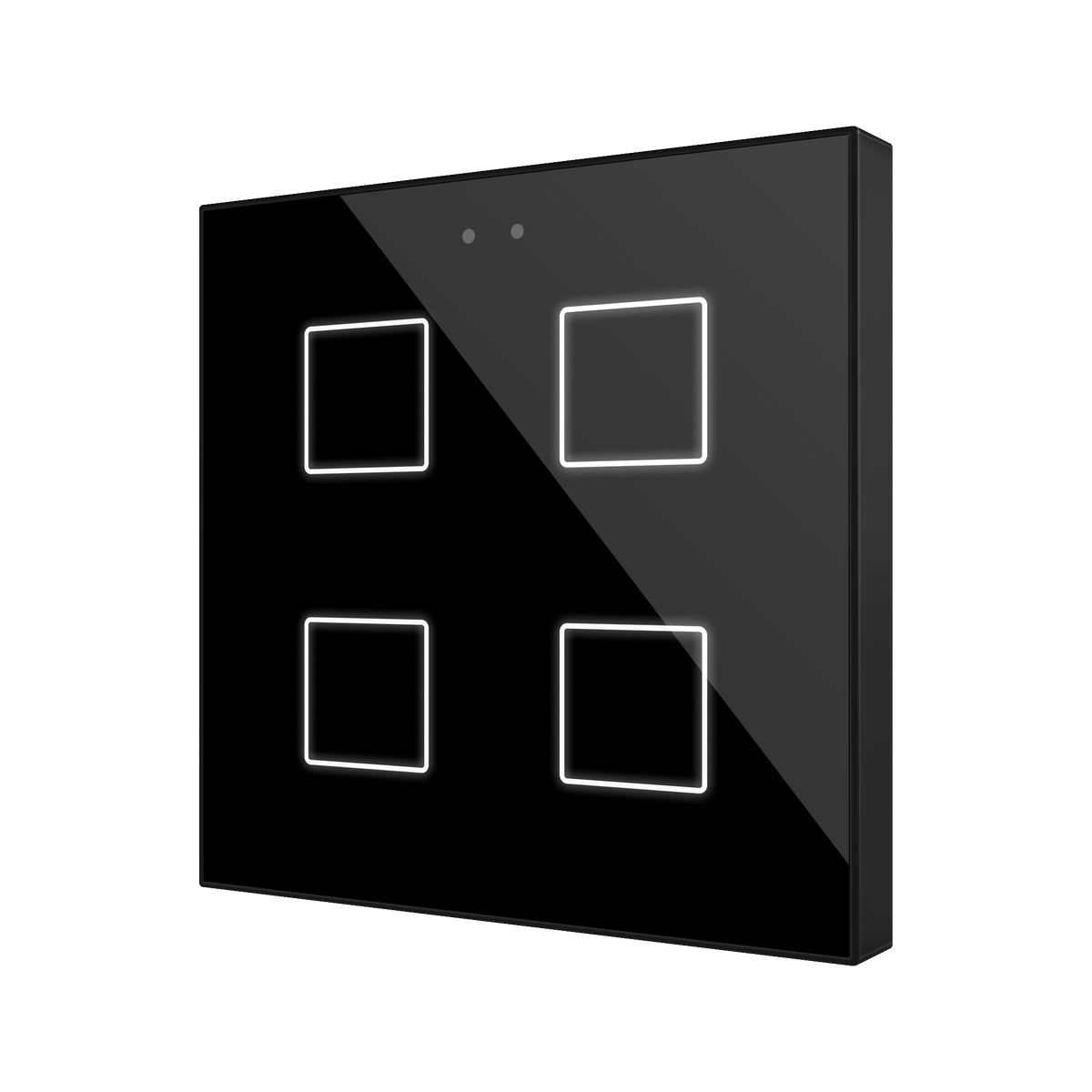 Zennio Flat RGB 4 – Glass capacitive push button, 4 buttons — Anthracite