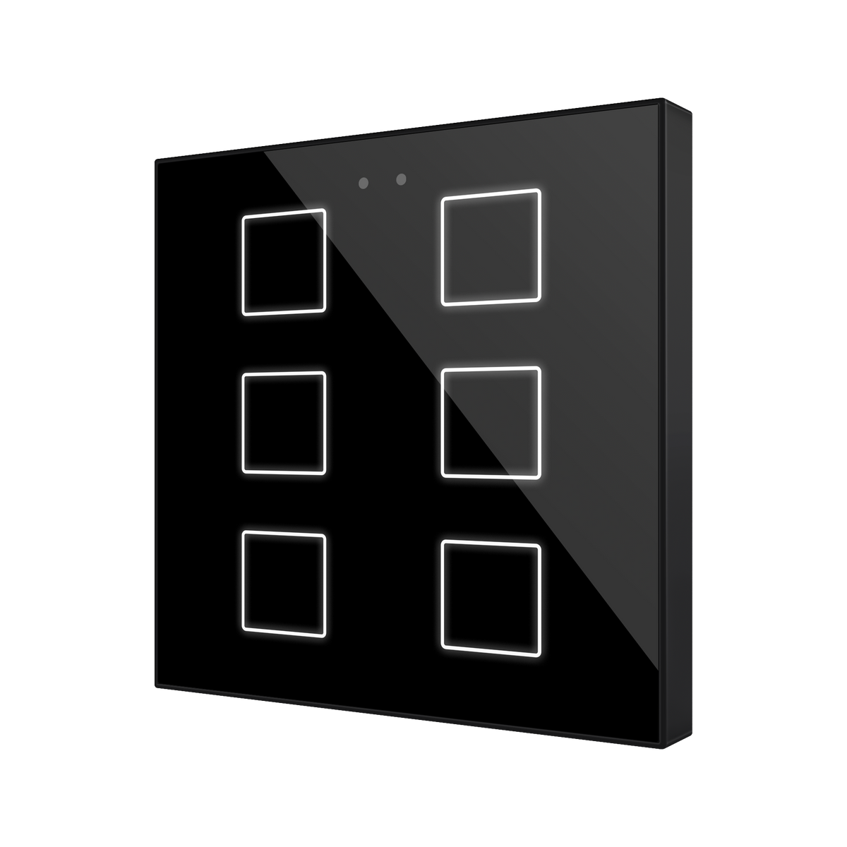 Zennio Flat RGB 6 – Glass capacitive push button, 6 buttons — Anthracite
