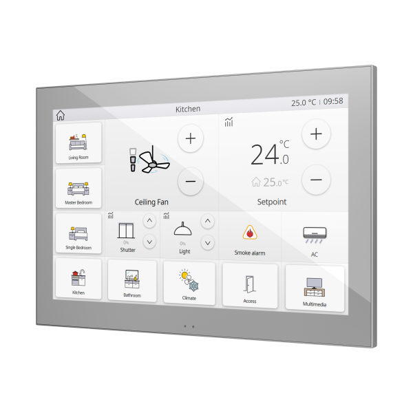 Zennio Z100 – Color capacitive touch panel (10" display) — Silver