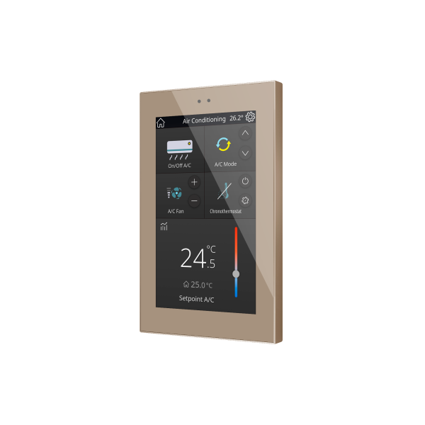 Zennio Z50 – Color capacitive touch panel (5" display) — Champagne