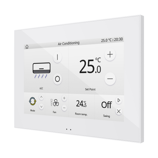 Zennio Z70 v2 – Color capacitive touch panel (7" display) — White